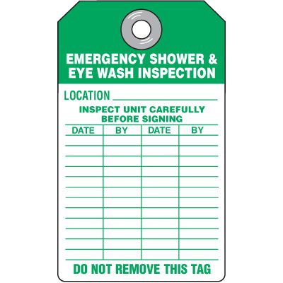 Emergency Shower & Eye Wash Location Tag