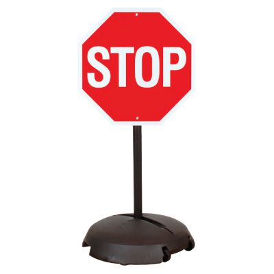 EZ-Roll Sign Stanchion Systems - Reflective Stop Sign
