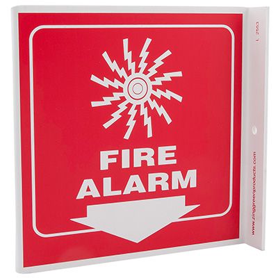 Fire Alarm L-Style Sign