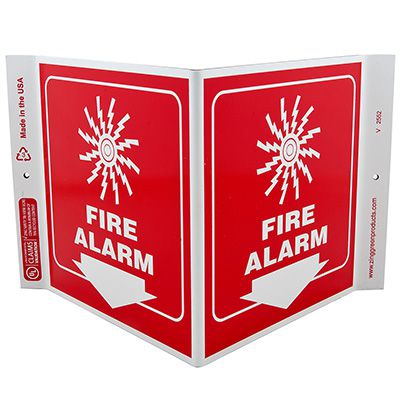 Fire Alarm V-Style Sign