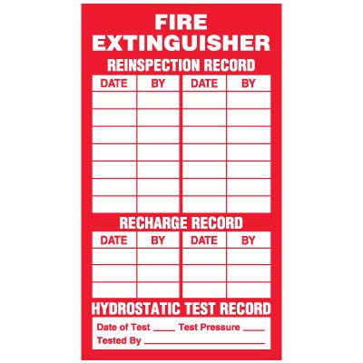 Fire Extinguisher Reinspection Label