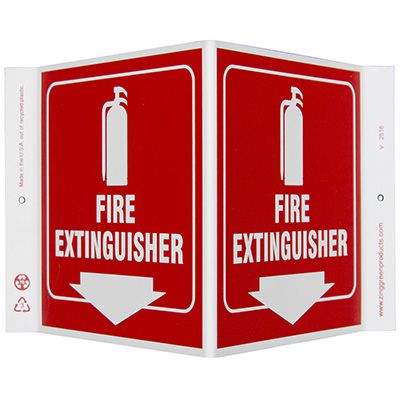 Fire Extinguisher V-Style Sign