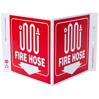 Fire Hose V-Style Sign