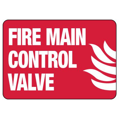 Fire Main Control Valve Sign