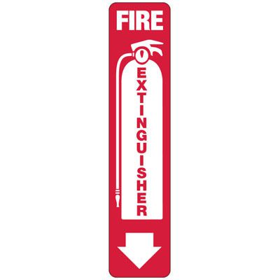 Slim-Line Fire Extinguisher Sign - Down Arrow