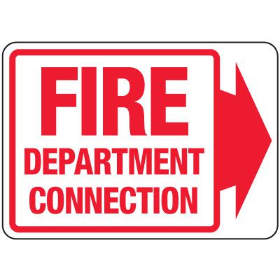 Fire Department Connection Sign (Right Arrow)