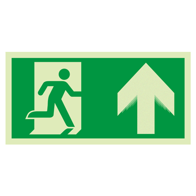 Seton Motion® Photoluminescent Running Man Escape Route Sign "Exit Up"