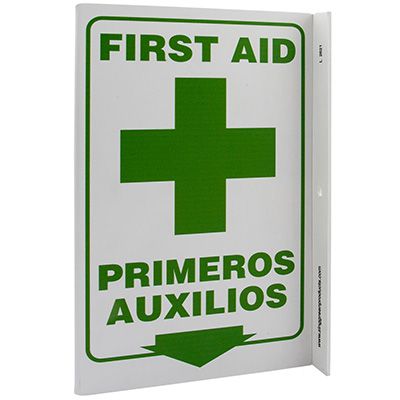 First Aid Bilingual L-Style Sign