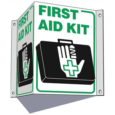 3 Way First Aid Sign - First Aid Kit