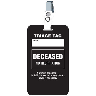 Deceased Triage Tag