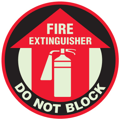 Fire Extinguisher Do Not Block Anti-Slip Floor Marker