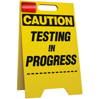 Caution Testing In Progress Floor Stand
