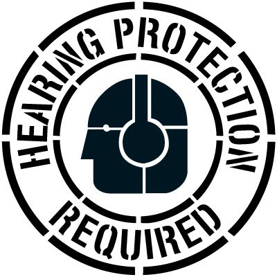 Hearing Protection Required Floor Stencil Pavement Tool S-5513 D