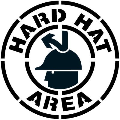 Hard Hat Area Floor Stencil Pavement Tool S-5518 D