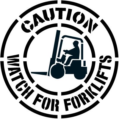 Caution Watch for Forklifts Floor Stencil Pavement Tool S-5520D