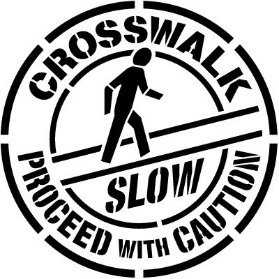Crosswalk Proceed with Caution Floor Stencil Pavement Tool S-5521D
