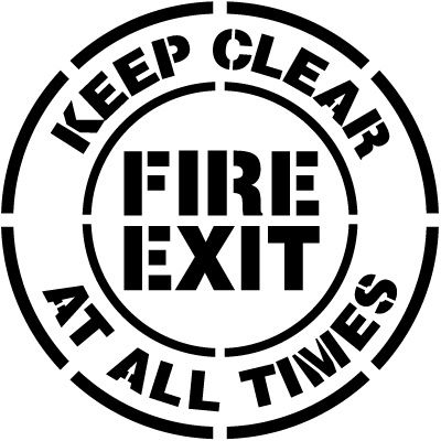 Fire Exit Floor Stencil