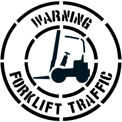 Warning Forklift Traffic Floor Stencil