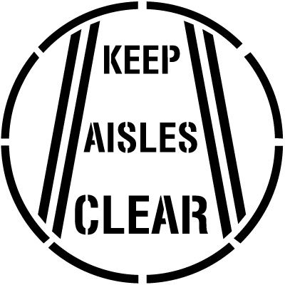 Keep Aisles Clear Floor Stencil