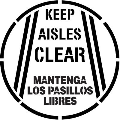 Bilingual Keep Aisle Clear Floor Stencil