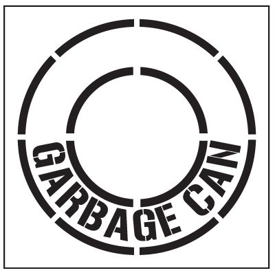 Floor Stencils - Garbage Can