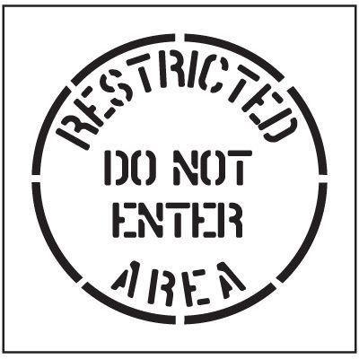 Floor Stencils - Restricted Area Do Not Enter