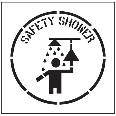 Floor Stencils - Safety Shower