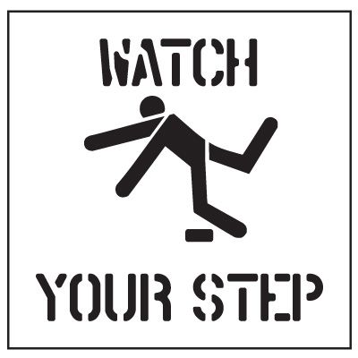 Floor Stencils - Watch Your Step