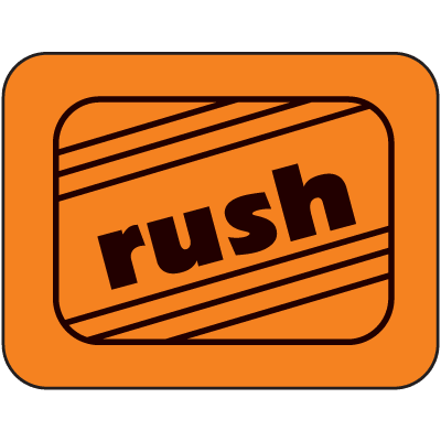 Fluorescent Handling Labels - Rush