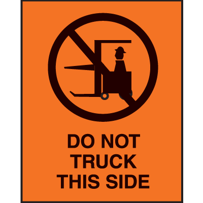 Fluorescent Shipping Labels - Do Not Truck This Side