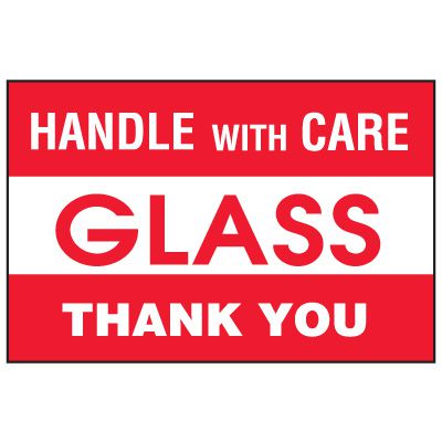 Glass Package Handling Label