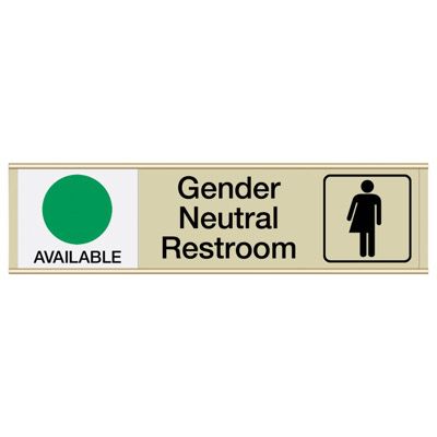 Gender Neutral Restroom Available/In Use - Engraved Restroom Sliders