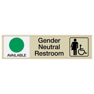 Gender Neutral Restroom Sliders W/ Accessibility Available/In Use
