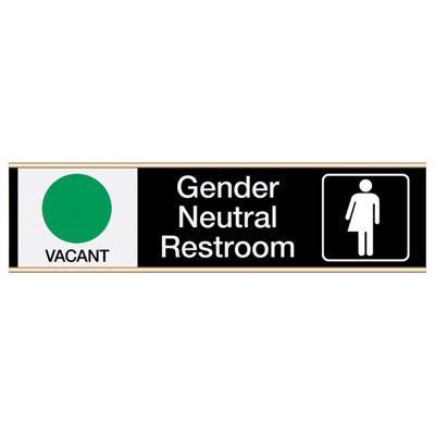 Gender Neutral Restroom Vacant/Occupied - Engraved Restroom Sliders