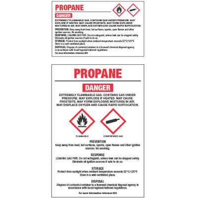 GHS Chemical Labels - Propane