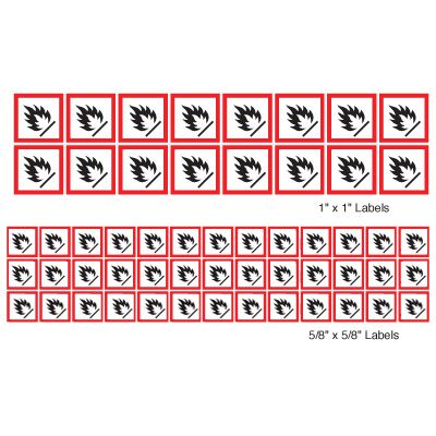GHS Pictogram Label Sheets - Flammable