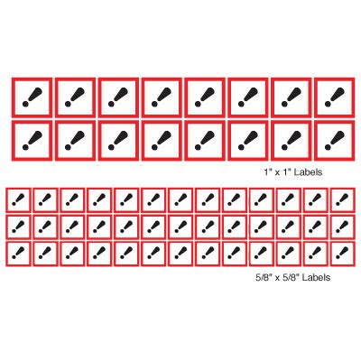 GHS Pictogram Label Sheets - Harmful/Irritant