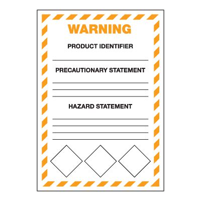 GHS Secondary Container Labels - Warning