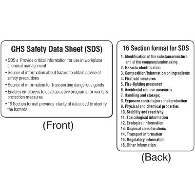 GHS Wallet Cards - GHS Safety Data Sheets