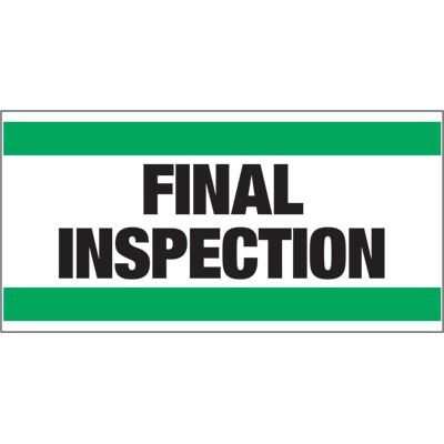 Giant Quality Control Wall Sign - Final Inspection