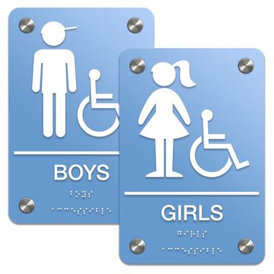 Premium Restroom Sign Sets - Accessible Girl/Boy