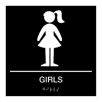 Girls - Braille Restroom Signs
