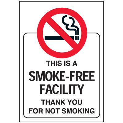 Smoke-Free Facility Door and Window Labels