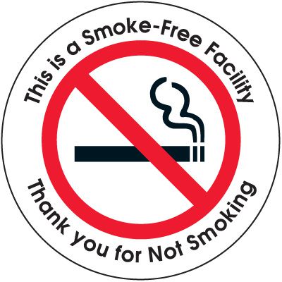 Smoke-Free Facility Glass Door and Window Labels