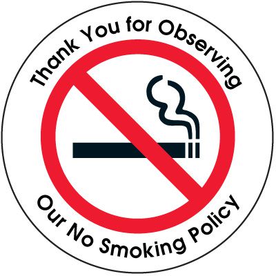 No Smoking Decal - Thank You For Observing