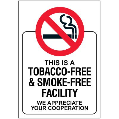 Double-Sided Decal - Tobacco & Smoke-Free Facility