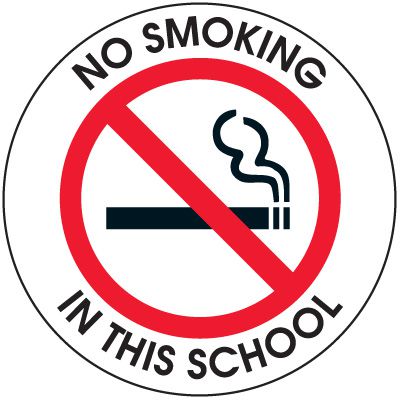 No Smoking In School Door and Window Labels