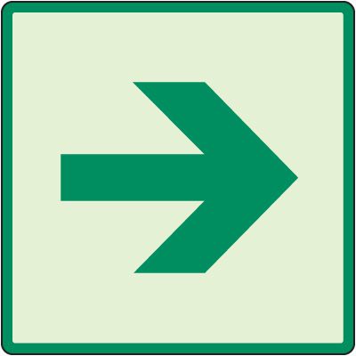 Glow In The Dark Right Arrow Sign