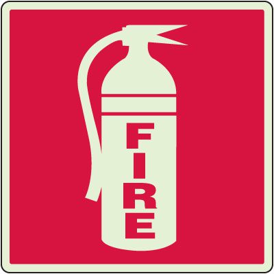 Glow In The Dark Fire Extinguisher Graphic Sign