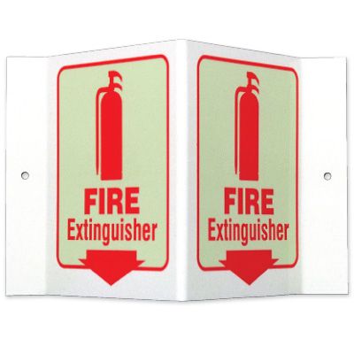 Glow-In-The-Dark Projecting Wall Signs - Fire Extinguisher